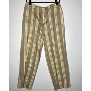New Ellen Tracy Linen Blend Stripe Pant Women's Size 4